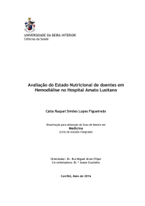 Avaliação do Estado Nutricional de doentes em Hemodiálise no