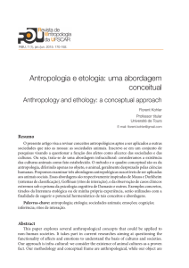 Antropologia e etologia: uma abordagem conceitual