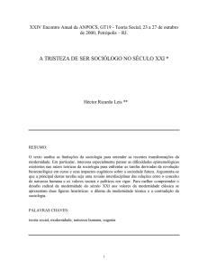 a tristeza de ser sociólogo no século xxi