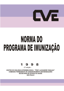 Norma técnica do programa de imunização (CVE, 2000)