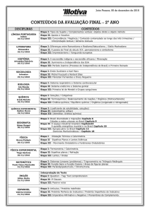 conteúdos da avaliação final 2º