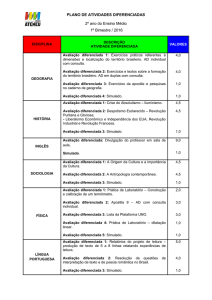 PLANO DE ATIVIDADES DIFERENCIADAS 2º ano do Ensino Médio