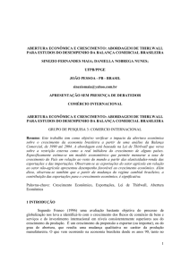 1 abertura econômica e crescimento: abordagem de