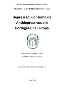Consumo de Antidepressivos em Portugal e na Europa