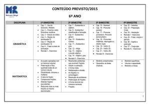 CONTEÚDO PREVISTO/2015 6º ANO