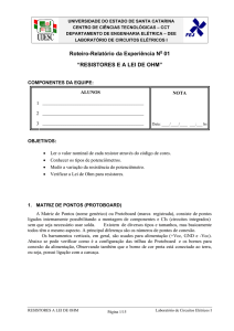 RESISTORES E A LEI DE OHM - udesc