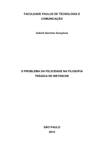 o problema da felicidade na filosofia trágica de nietzsche