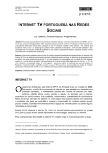 INTERNET TV PORTUGUESA NAS REDES SOCIAIS