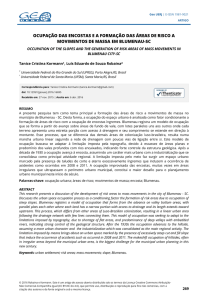 ocupação das encostas e a formação das áreas de risco a