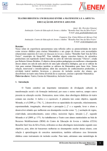 TEATRO DIDÁTICO: UM DIÁLOGO ENTRE A MATEMÁTICA E A