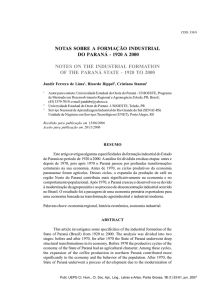 notas sobre a formação industrial do paraná