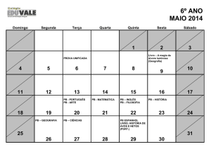 Calendário de Provas - sala - 6º ano - maio