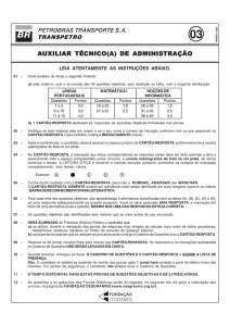 PROVA 3 - AUXILIAR TÉCNICO DE