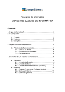 Princípios de Informática CONCEITOS BÁSICOS DE INFORMÁTICA