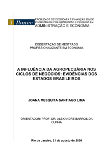 a influência da agropecuária nos ciclos de negócios