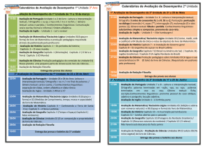 Calendário de Avaliações