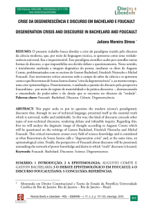 CRISE DA DEGENERESCÊNCIA E DISCURSO EM