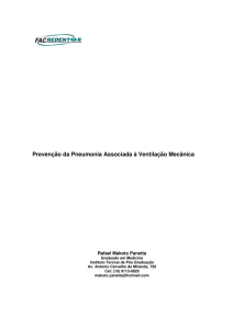 Prevenção da Pneumonia Associada à Ventilação Mecânica