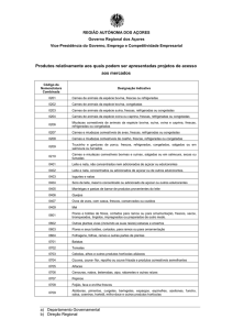 Lista produtos - Governo dos Açores