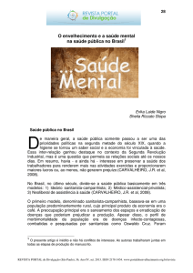 O envelhecimento e a saúde mental na saúde pública no Brasil1