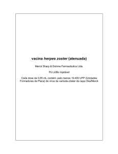 vacina herpes zoster (atenuada)