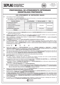 PROVA 50 - PROFISSIONAL DE ATENDIMENTO INTEGRADO