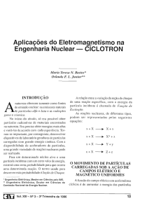 Aplicação de Eletromagnético na Engenharia Nuclear–Ciclotron