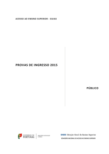 provas de ingresso 2015