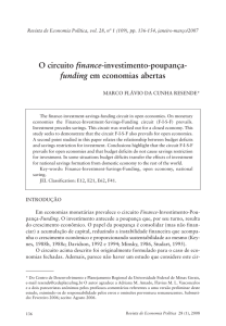 O circuito finance-investimento-poupança