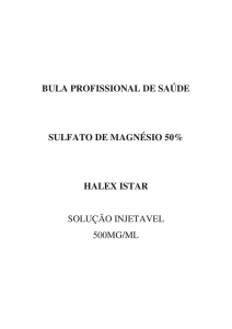 bula profissional de saúde sulfato de magnésio 50% halex istar