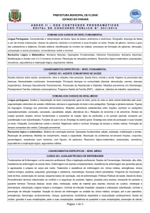 Anexo II - Dos Conteúdos Programáticos