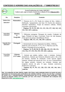 Horário de Avaliação 2- 1º Bim. 2017 atual (1º ao 4º ano)