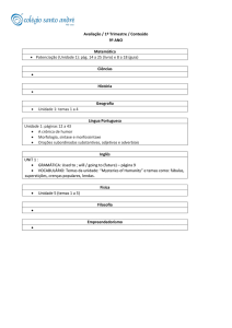 Avaliação / 1º Trimestre / Conteúdo 9º ANO Matemática