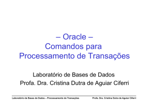 – Oracle – Comandos para Processamento de Transações