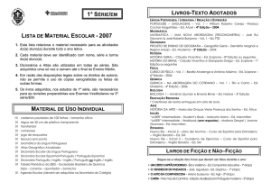lista de material escolar - 2007 material de uso individual 1ª série