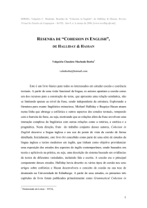 RESENHA DE “COHESION IN ENGLISH”,