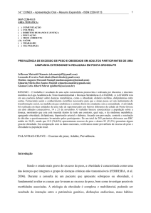 prevalência de excesso de peso e obesidade em adultos