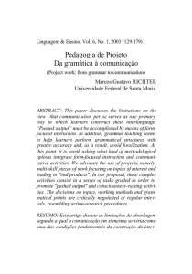 Pedagogia de Projeto Da gramática à comunicação