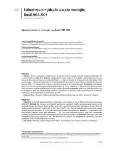 Estimativas corrigidas de casos de meningite, Brasil 2008-2009