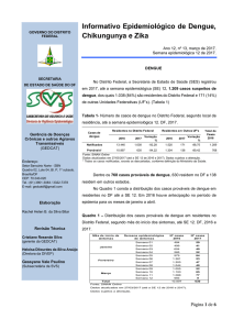 Informativo Epidemiológico de Dengue, Chikungunya e Zika