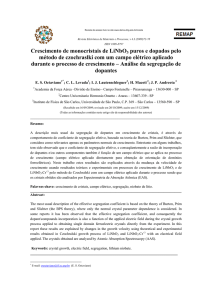 Crescimento de monocristais de LiNbO3 puros e dopados