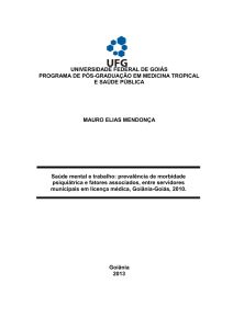 Saúde mental e trabalho: prevalência de morbidade - IPTSP