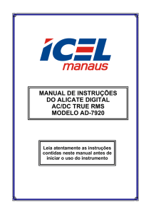 manual de instruções do alicate digital ac/dc true rms
