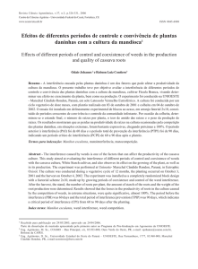 Efeitos de diferentes períodos de controle e convivência de plantas