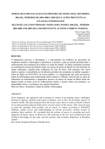 morte segundo localização primária de neoplasias, mulheres, brasil