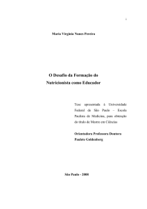 O Desafio da Formação do Nutricionista como Educador