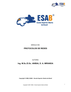 PROTOCOLOS DE REDES Ing. M.Sc./D.Sc. ANIBAL D. A. MIRANDA