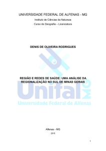 uma análise da regionalização no sul de minas gerais - Unifal-MG