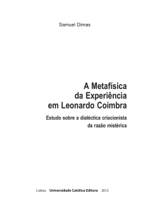 A Metafísica da Experiência em Leonardo Coimbra