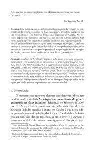 0. Introdução O presente texto apresenta algumas considerações